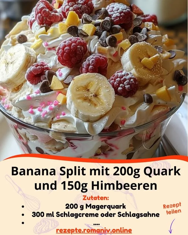 Leckeres Bananensplit mit Bananen, Eis und Schokoladensauce