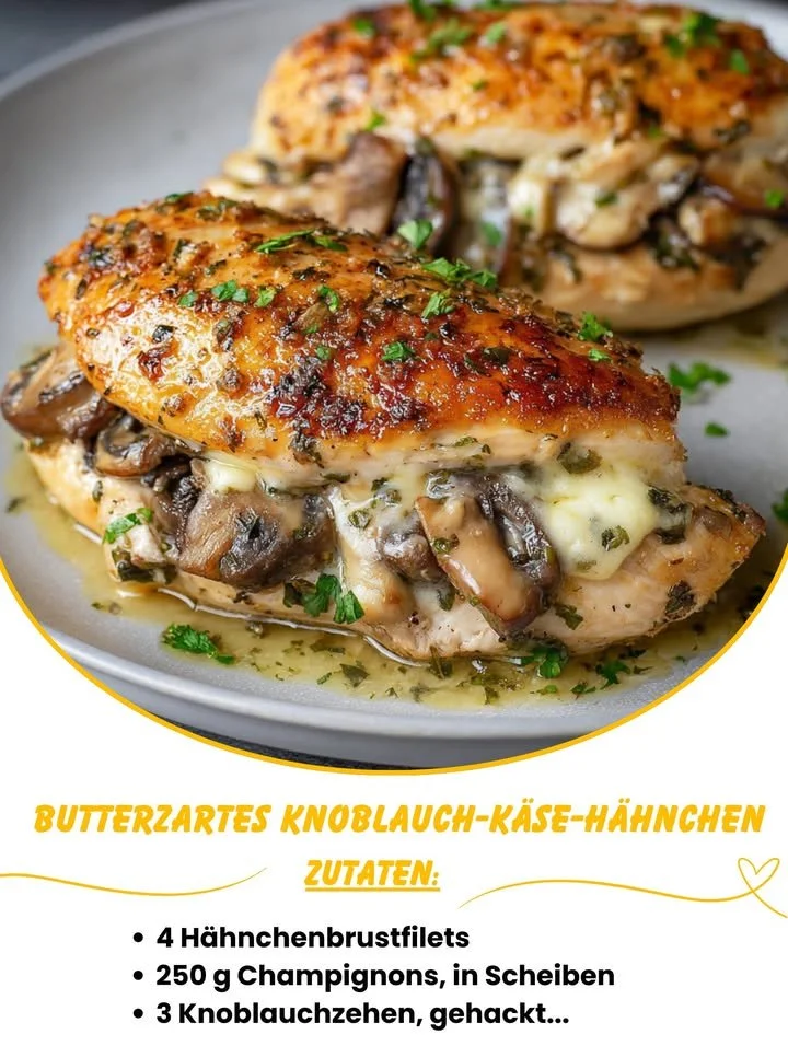 Butterzartes Knoblauch-Käse-Hähnchen - ein köstliches und einfaches Rezept