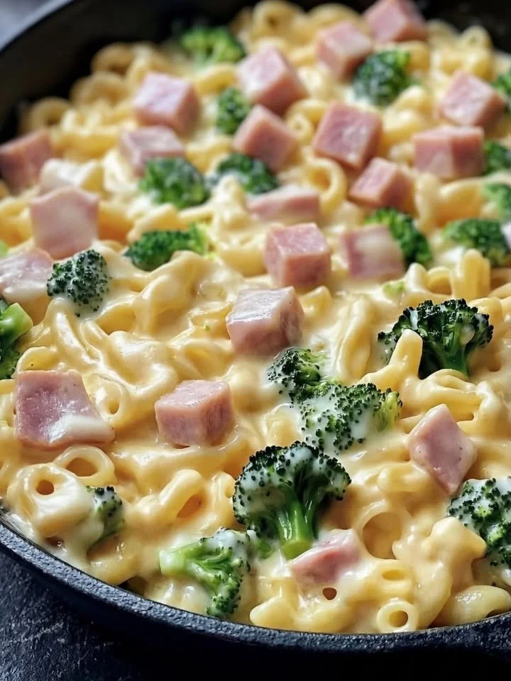 Cremige Brokkoli-Schinken-Pasta mit frischen Zutaten