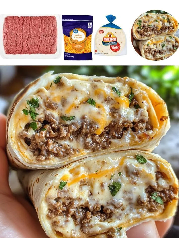 Leckere cremige Burritos mit frischen Zutaten und würziger Füllung