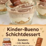 Leckeres Kinder-Bueno Dessert serviert in einer eleganten Schüssel