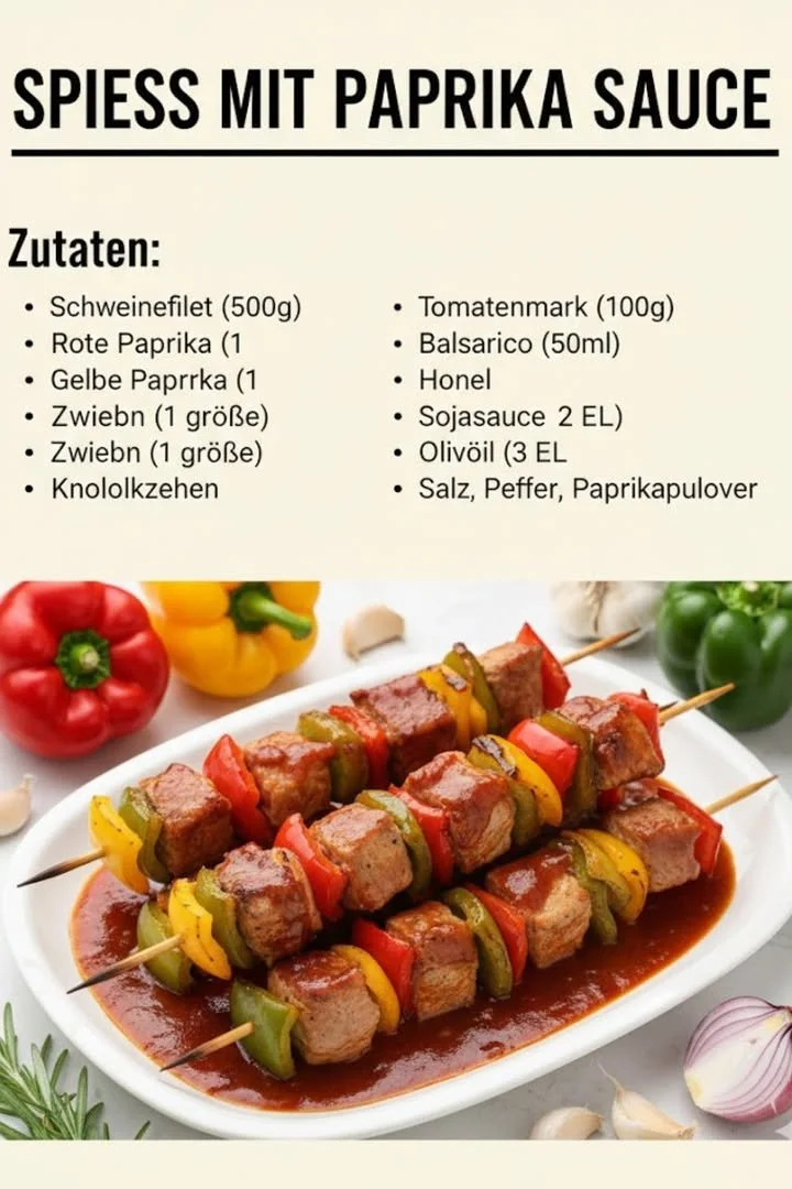 Leckeres Schaschlik mit selbstgemachter Soße auf einem Grill