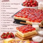 Ein köstlicher Erdbeerkuchen mit Vanillepudding und frischen Erdbeeren