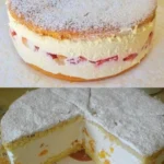 Weltbeste Kasesahne Torte auf einem dekorativen Teller angerichtet