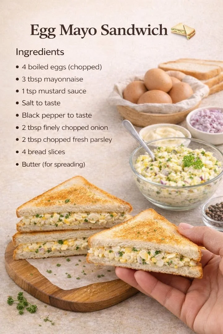 Leckeres Eiersalat-Sandwich auf einem Teller serviert