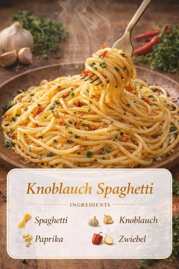 Einfache Spaghetti mit frischer Tomatensauce und Basilikum