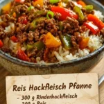 Ein einfaches Pfannengericht mit frischen Zutaten in einer Pfanne zubereitet.