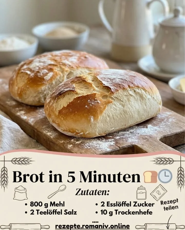 Frisch gebackenes Brot mit goldener Kruste und fluffigem Inneren