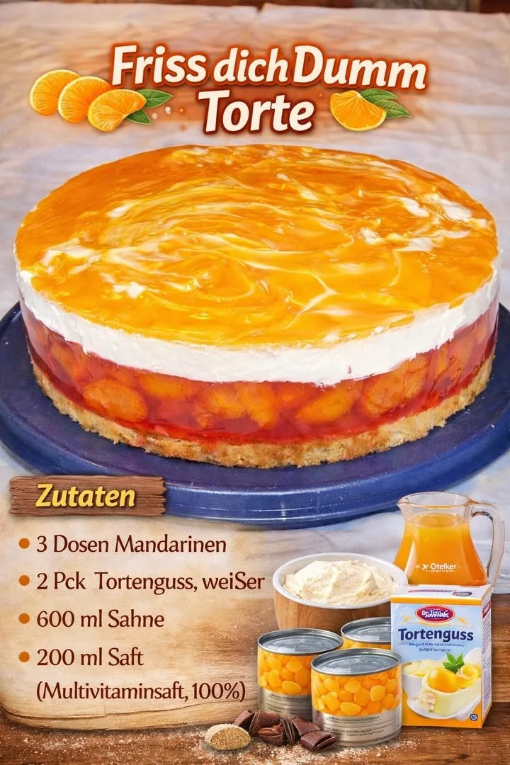 Friss dich dumm Torte mit bunten Schichten und dekorativem Topping