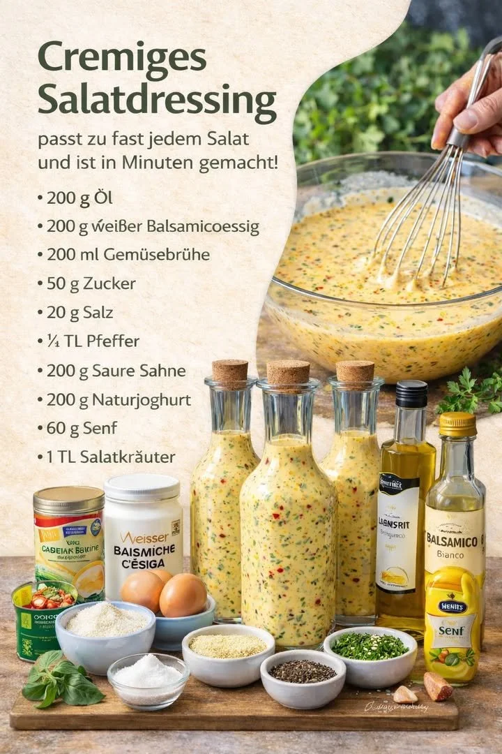 Hausgemachte Salatsauce, frisch zubereitet wie im Restaurant