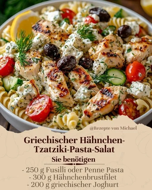Griechisches Hähnchen-Tzatziki mit frischem Gemüse und Kräutern