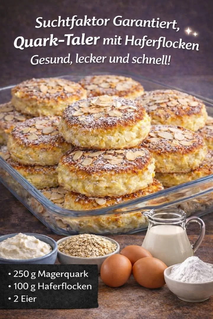 Saftige Quark-Taler aus Haferflocken ohne Mehl