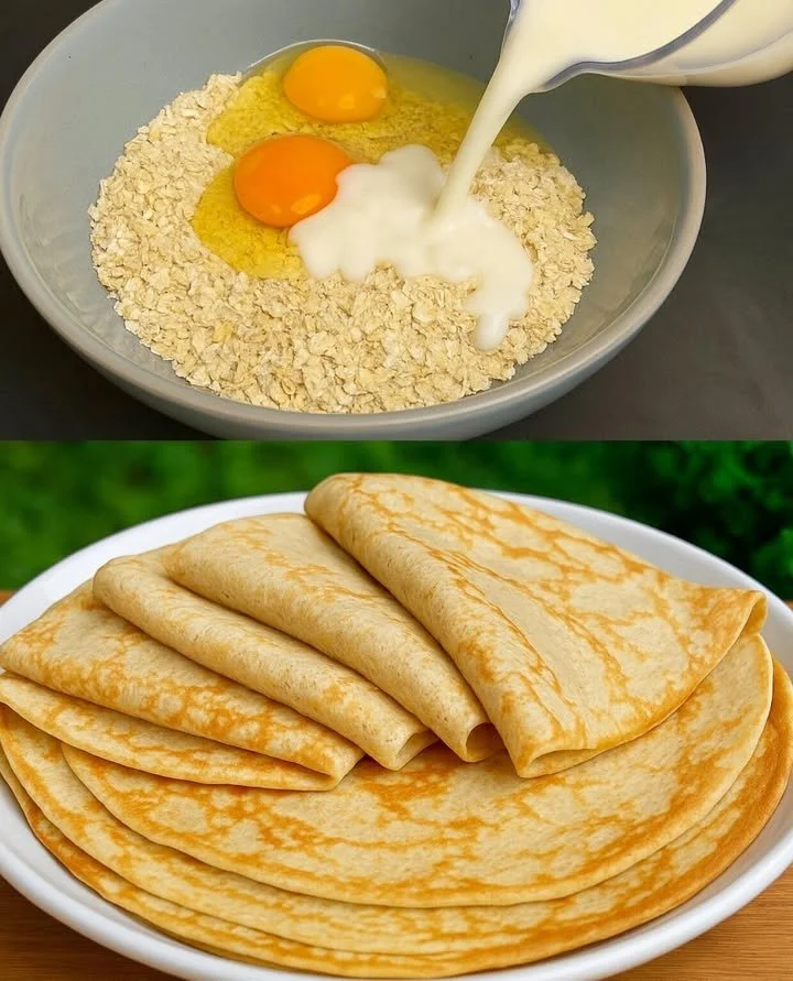 Gesunde Haferpfannkuchen auf einem Teller serviert, ideal für Frühstück.