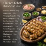 Saftiger Hähnchen Kebab im Seekh-Stil auf einem Grill