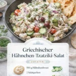 Hähnchen mit Tzatziki und frischem Gemüse auf dem Teller