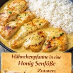 Hähnchenpfanne in Honig Sauce serviert mit frischem Gemüse