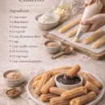 Hausgemachte Churros mit Zucker und Zimt auf einem Teller serviert