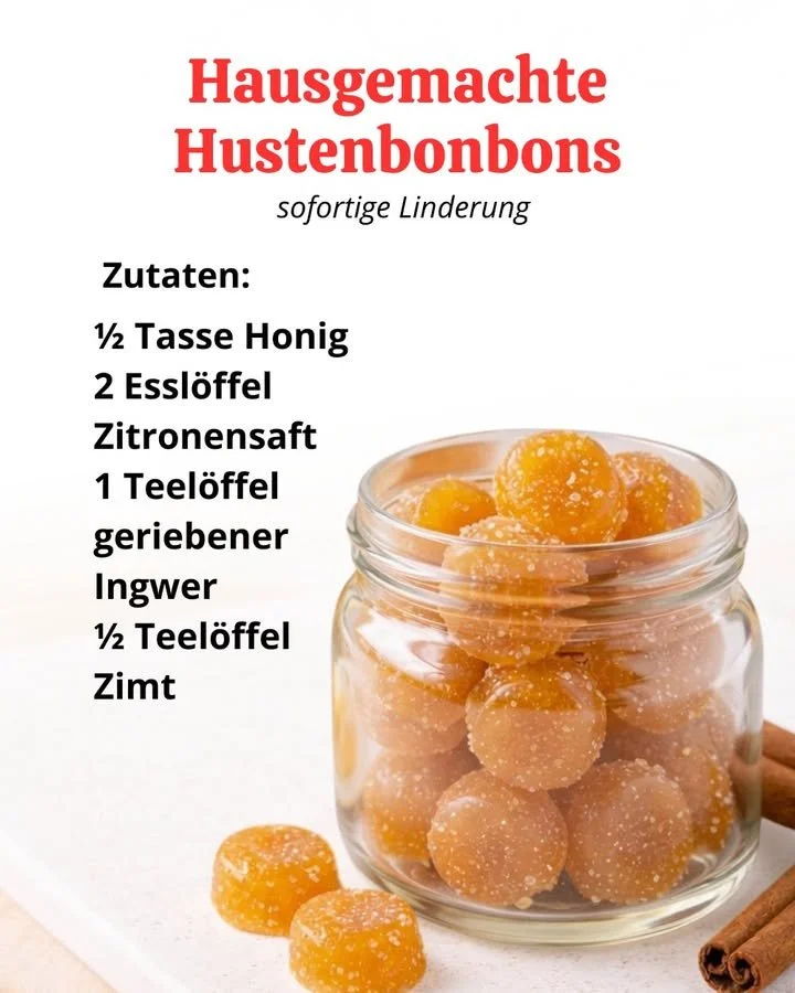 Hausgemachte Hustenbonbons aus natürlichen Zutaten für Erkältungen