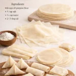 Hausgemachte Samosa-Blätter auf einem Teller