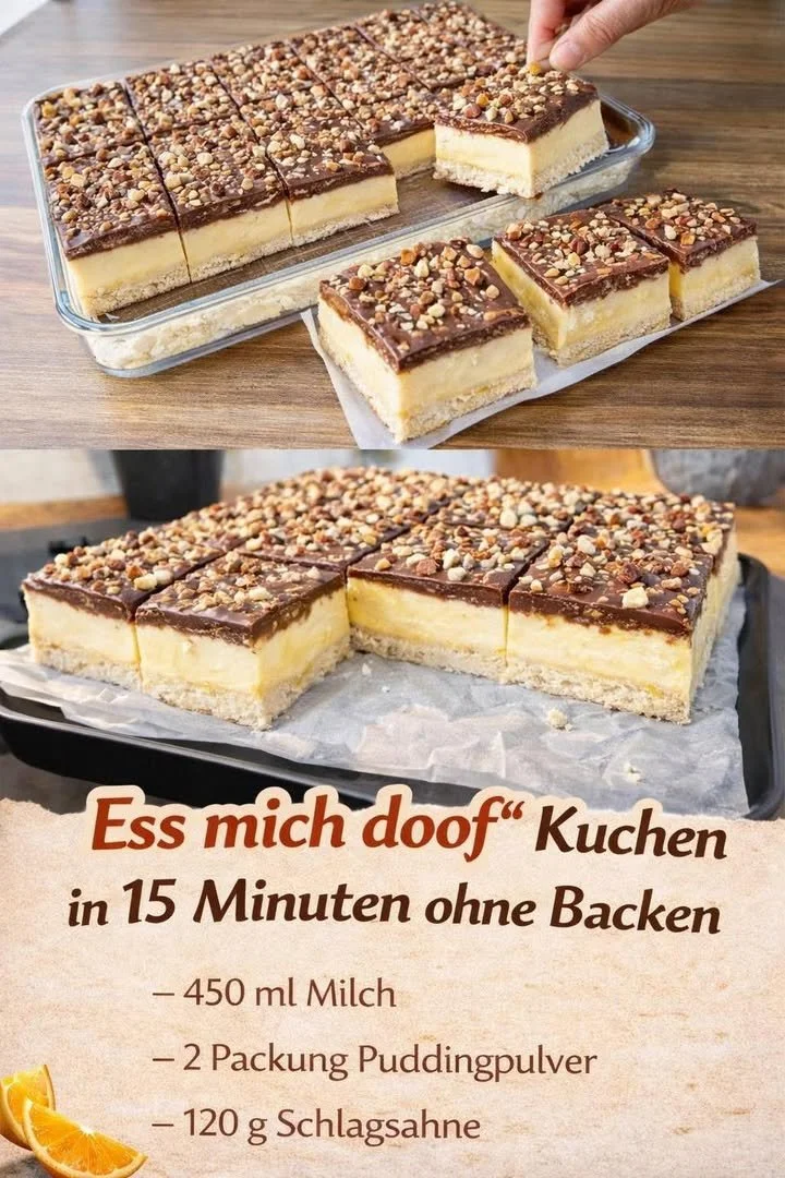 Iss mich doof Kuchen auf einem Teller mit buntem Zuckerguss.