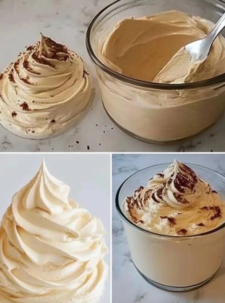 Kaffecreme in einer Tasse, verziert mit Schaum und Kaffeebohnendekoration.
