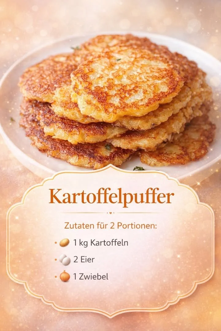 Leckere knusprige Kartoffelpuffer auf einem Teller serviert