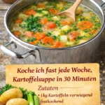 Eine Schüssel Kartoffelsuppe, schnell und einfach in 30 Minuten zubereitet.