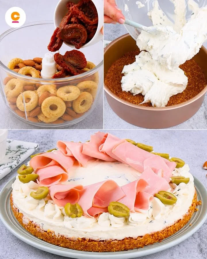 Käsekuchen Salat ohne Backen mit frischen Zutaten auf einem Teller