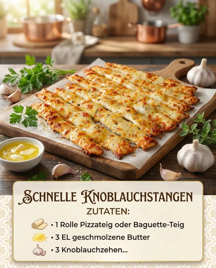 Leckere Knoblauchbutter-Stangen frisch aus dem Ofen