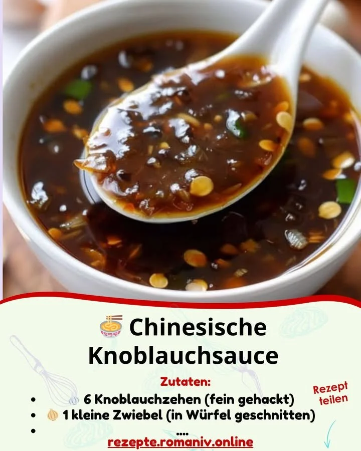 Schnelle und würzige asiatische Knoblauchsauce in einer Schüssel