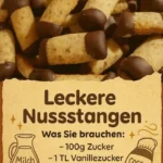 Knusprige Nussstangen frisch gebacken auf einem Teller