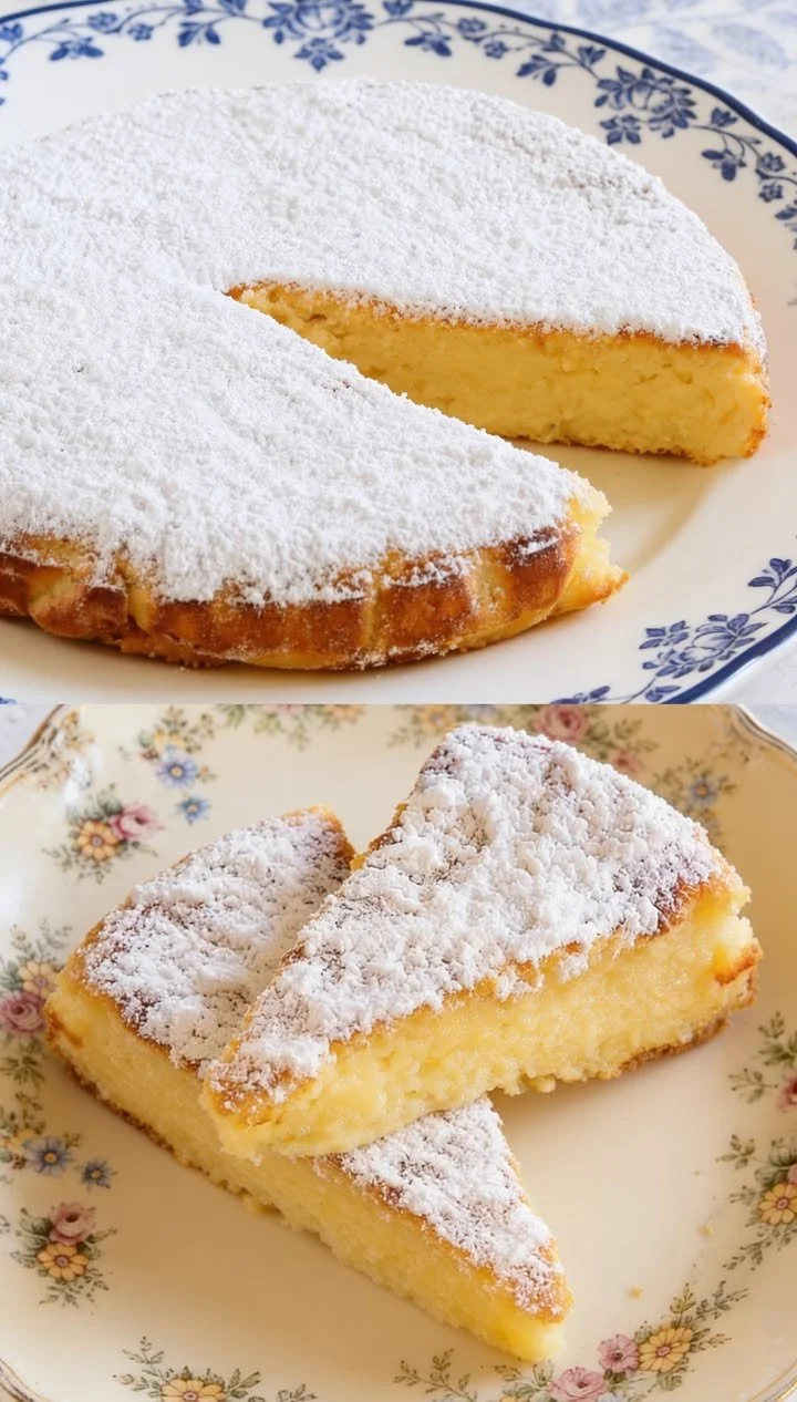 Ein köstlicher Kokos-Zitronen-Kuchen auf einem Tisch dekoriert mit Zitronenscheiben.
