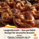 Frisch gebackene Laugenbrezeln auf einem Holzbrett