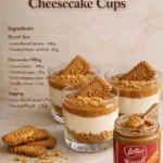 Lotus Biscoff Cheesecake Becher mit Karamell und köstlicher Biscoff-Creme