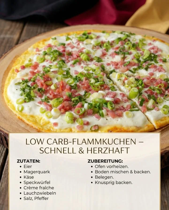 Low Carb-Flammkuchen mit frischen Zutaten