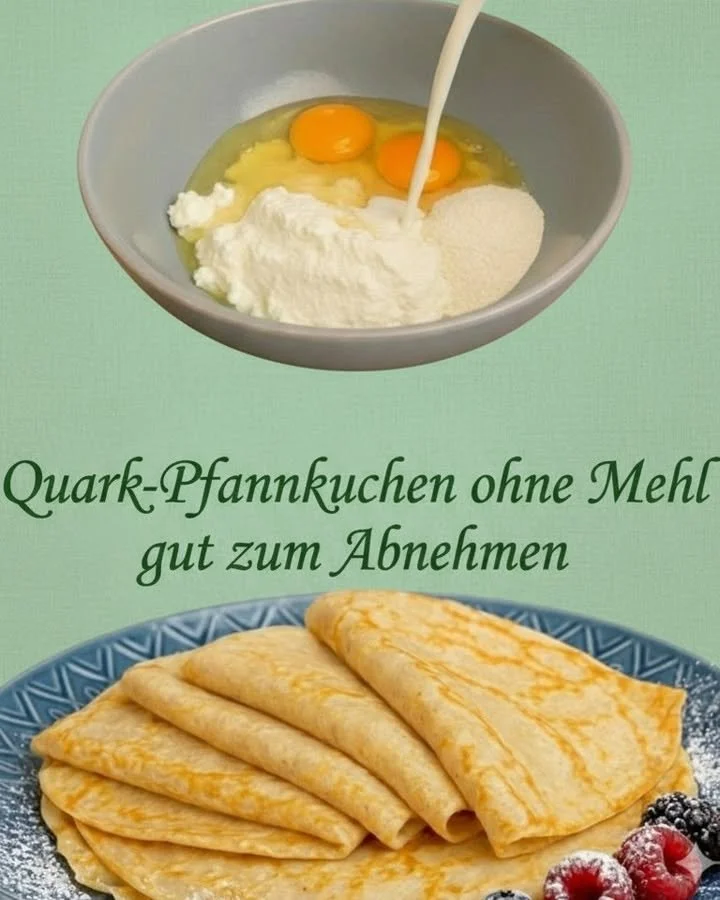 Leckere Mogel-Pfannkuchen aus Quark auf einem Teller serviert