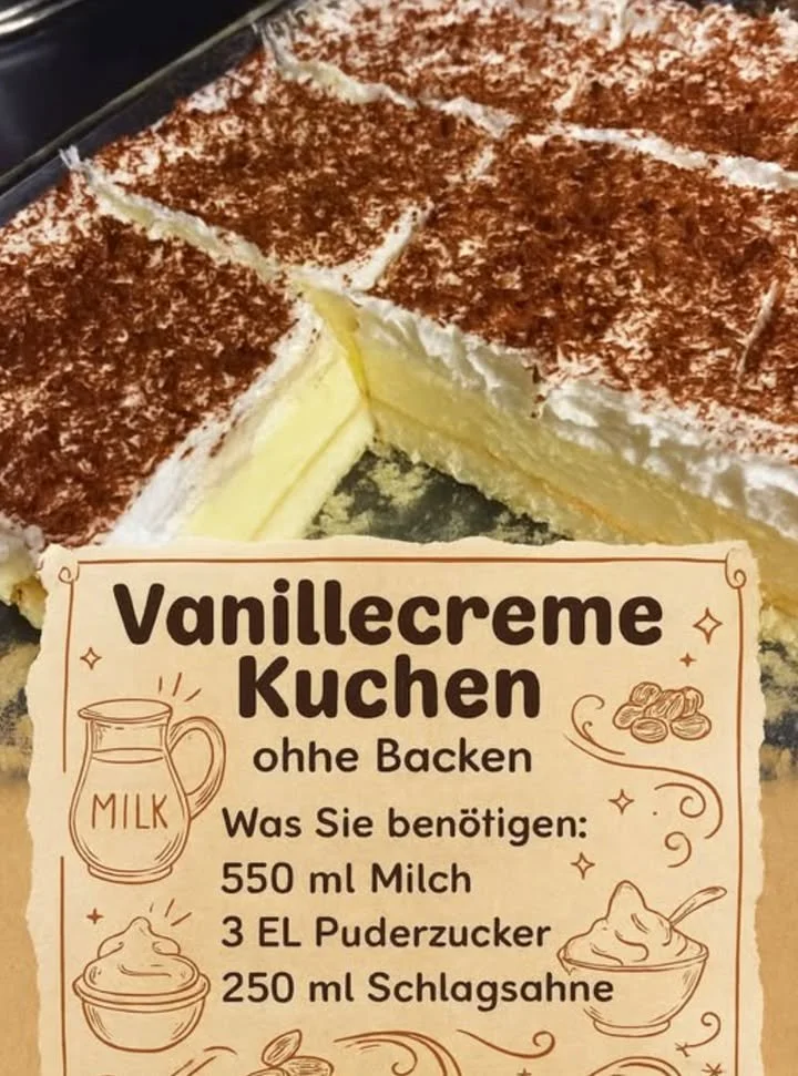 Delizioser No-Bake-Vanilletraum Dessert mit sahniger Textur und Vanillegeschmack.