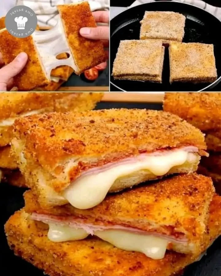 Omas Käse-Schnitte mit frischem Brot und geschmolzenem Käse