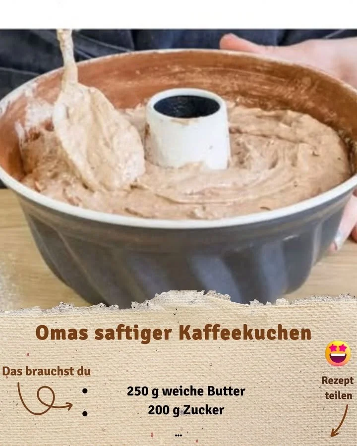 Omas saftiger Kaffeekuchen auf einem Teller serviert