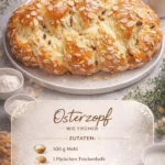 Traditioneller Osterzopf wie früher, frisch gebacken für Ostern