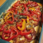 Paprika-Rahm-Schnitzel mit einer cremigen Sauce und zartem Fleisch auf einem Teller.