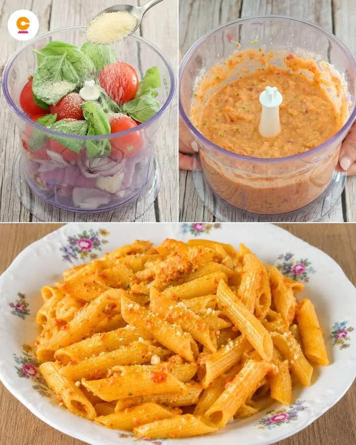 Frisches Basilikum-Pesto in einer Schüssel mit Olivenöl und Pinienkernen.