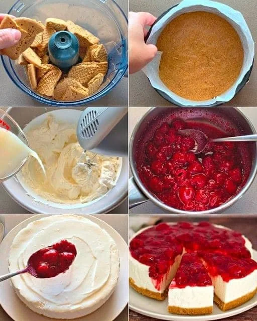 Philadelphia Himbeerkuchen mit Naturjoghurt - kein Backen erforderlich
