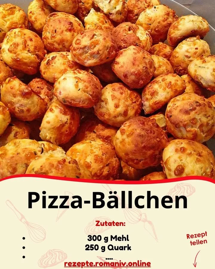 Leckere Pizza-Bällchen auf einem Teller serviert