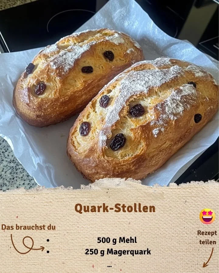 Leckere Quark-Stollen, die an Omas Adventskaffee erinnern