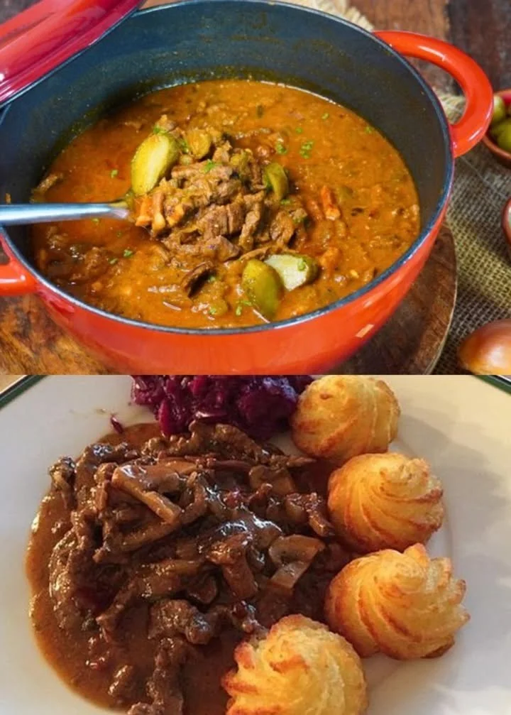 Ein geschmackvoller Rouladentopf mit frischen Zutaten und Gewürzen.