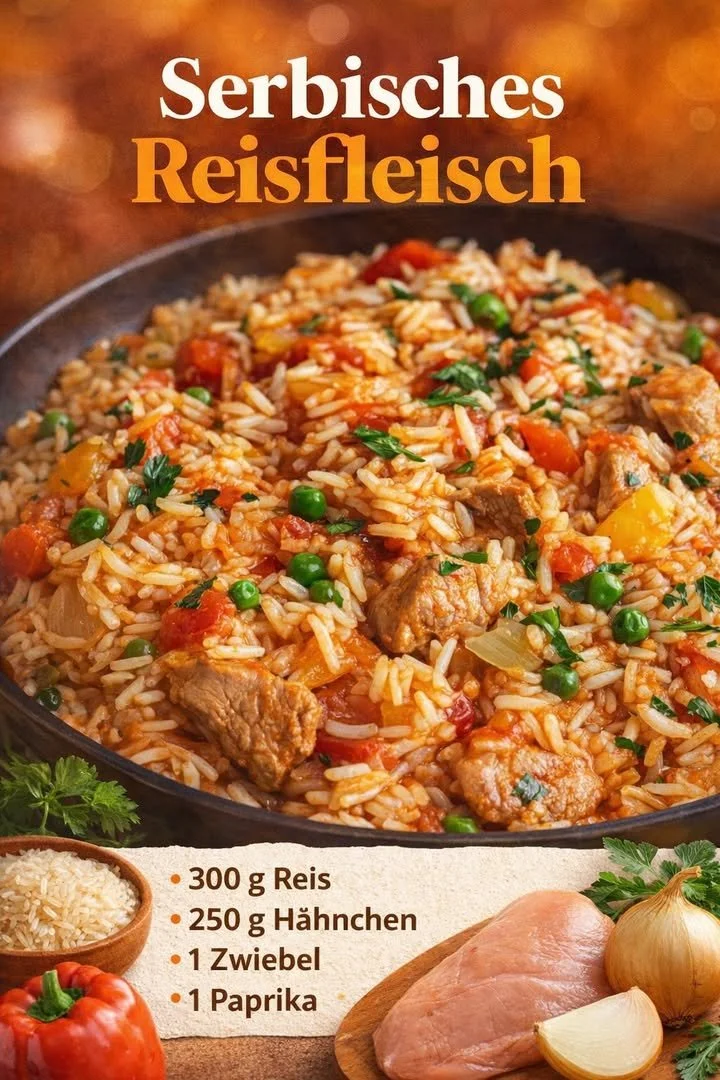 Saftiges Hühnchen mit Reis und frischem Gemüse auf einem Teller serviert