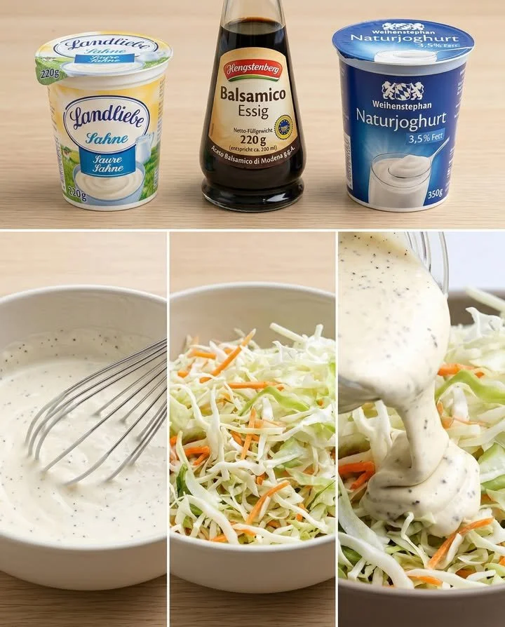 Selbstgemachte Salatsoße auf Vorrat in einem Glas