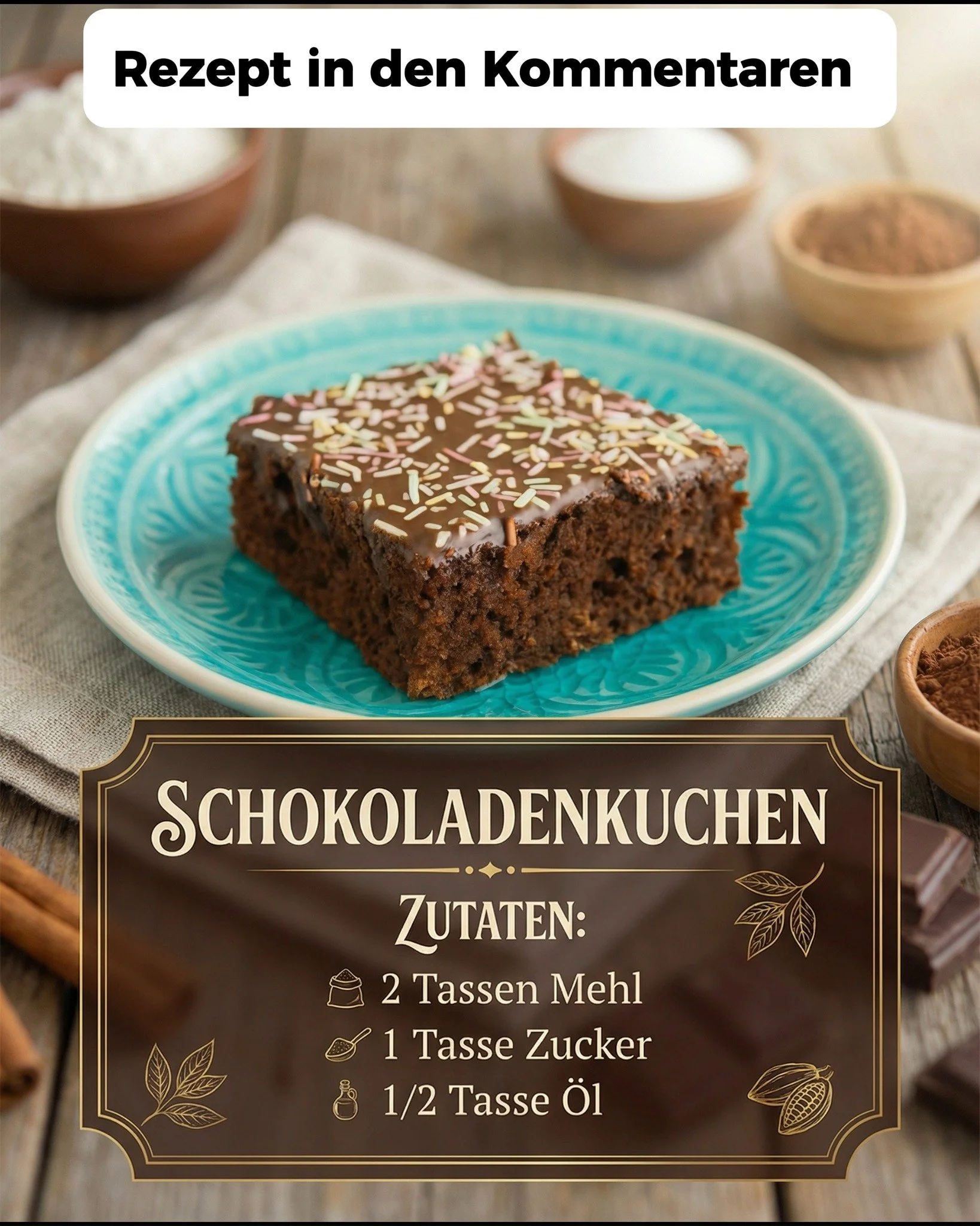 Saftiger Schokoladenkuchen mit Schokoladenglasur und dekorativen Schokostücken