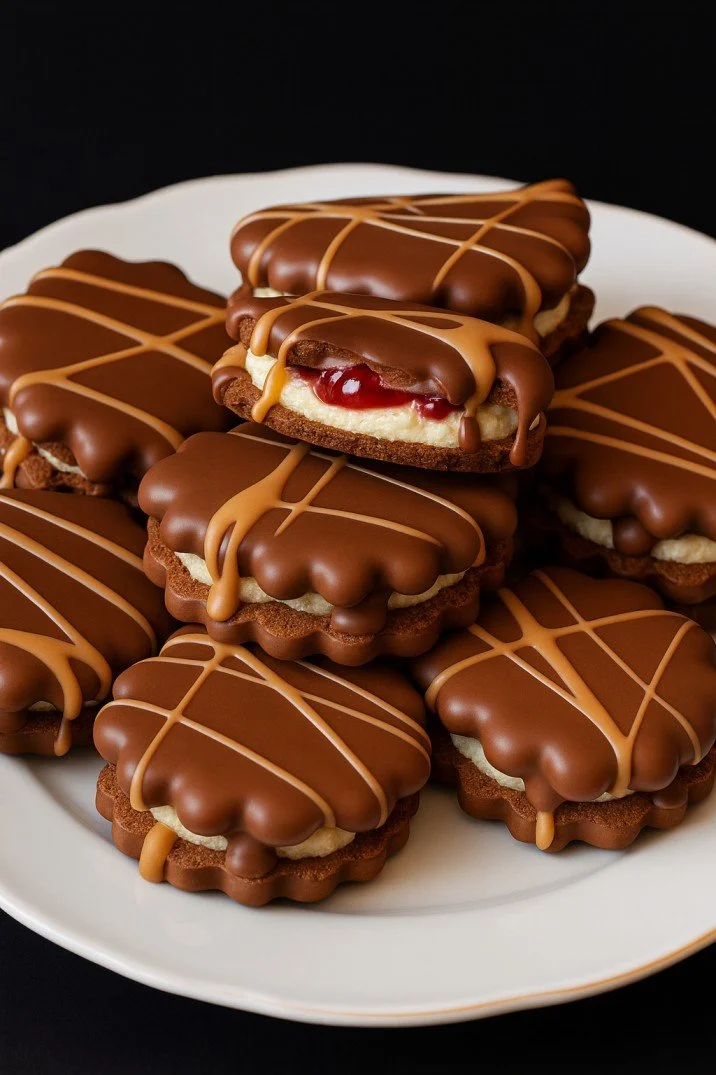 Delikate Schwarzwälder Bömbchen mit Schokolade und Sahne angerichtet